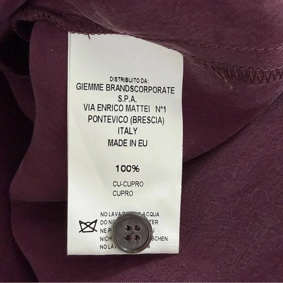 Robert Friedman Long Sleeve Cupro Burgundy Midi Dress Size Small - Picture 11 of 12